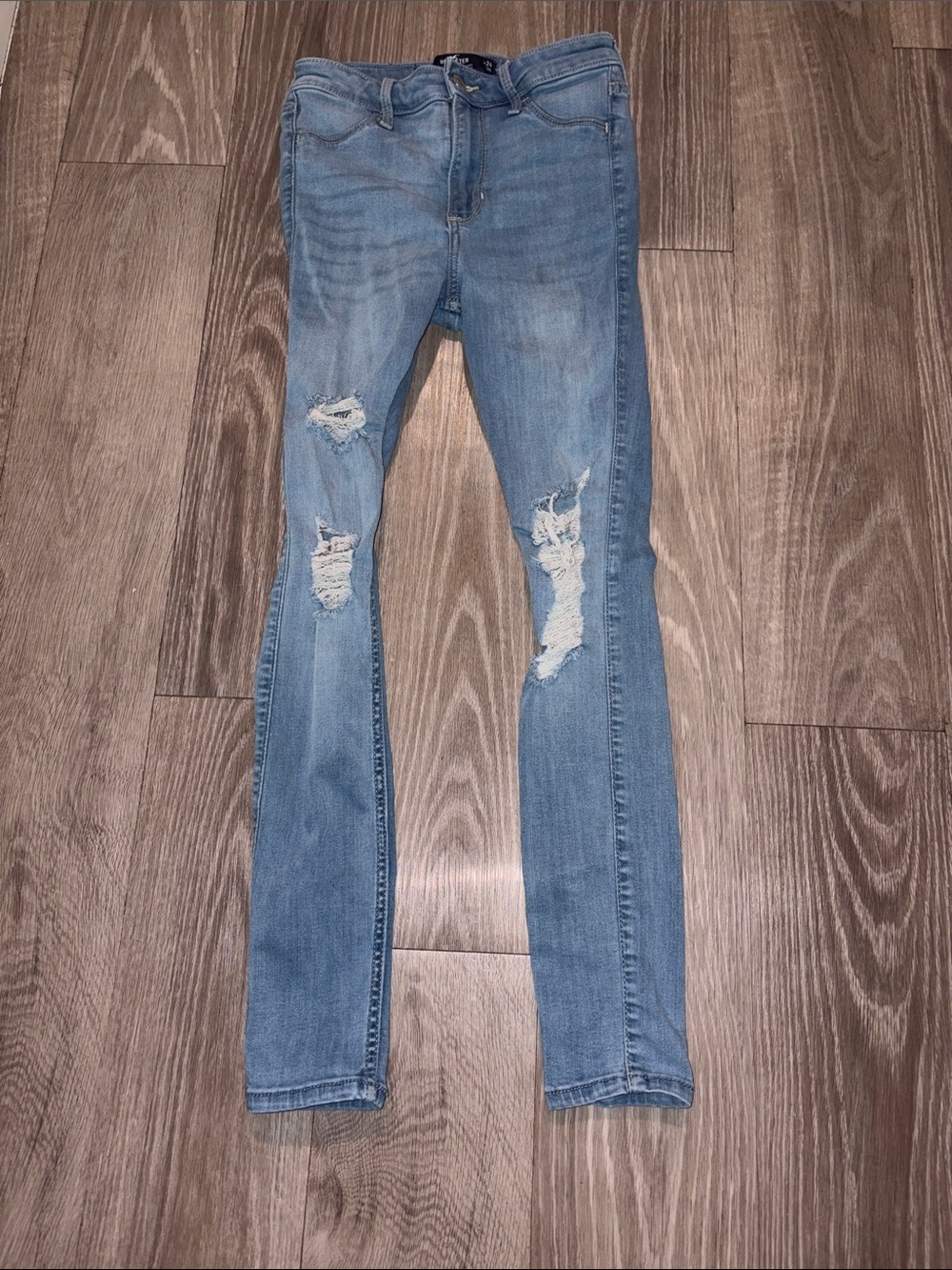 Women’s-Hollister Light Blue Distressed Skinny Jeans